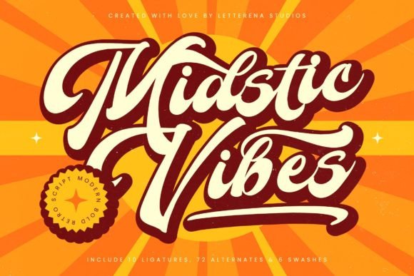 Midstic Vibes: A Modern Bold Retro Script Font